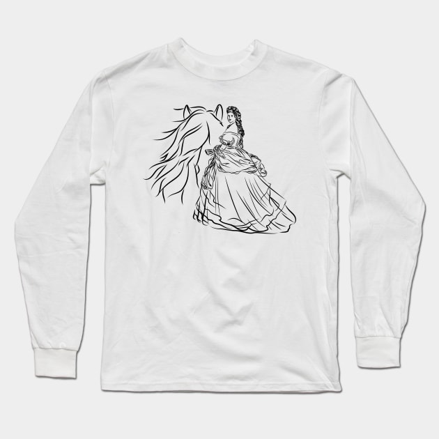 Empress Sisi Was a Horse Girl Long Sleeve T-Shirt by Vulgar History